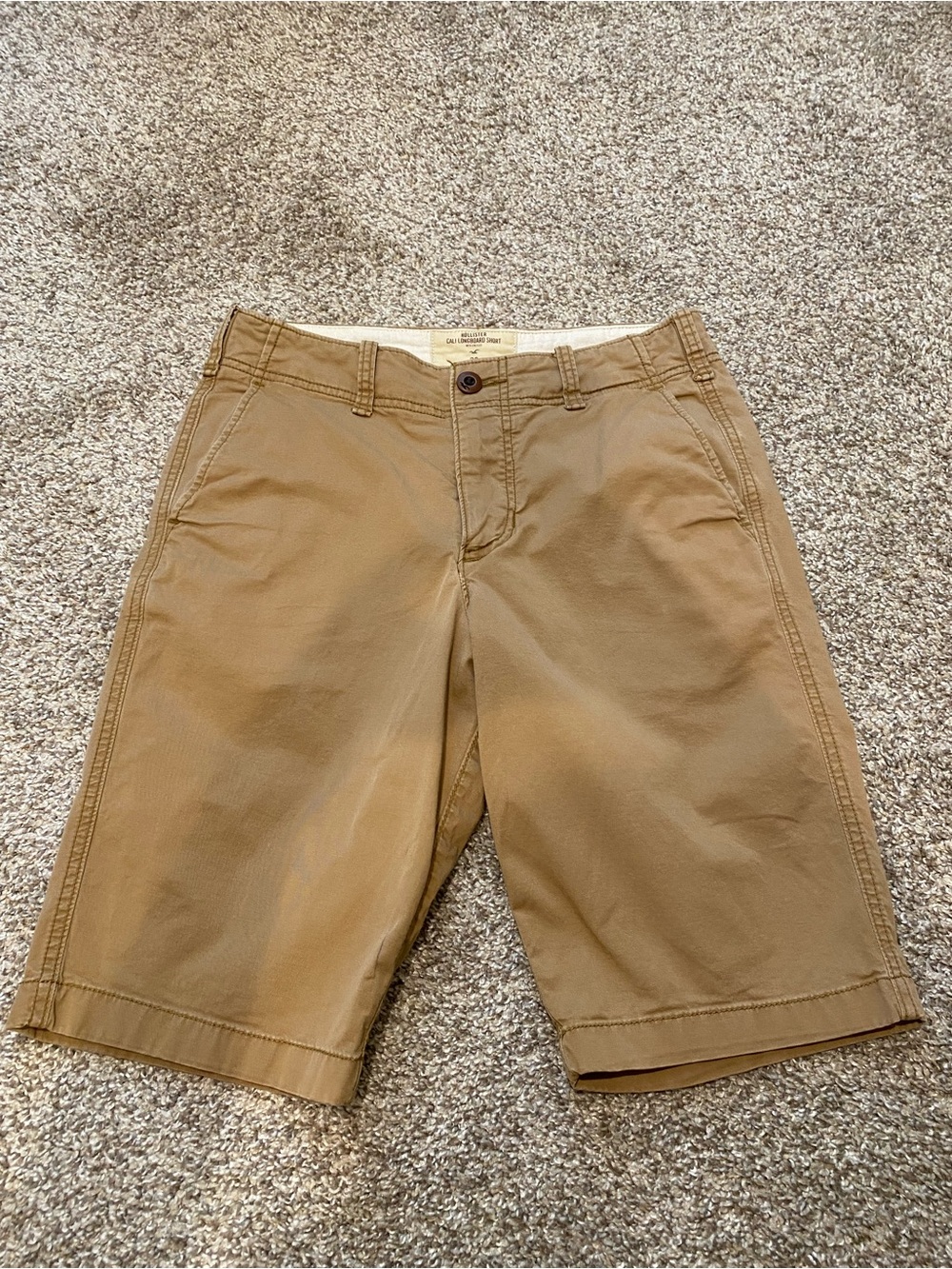 Hollister Cali Longboard Mens Size 28 Shorts Bermuda Casual Tan Beige Cotton